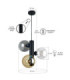 Tube Globe Pendant Ceiling Light Black Smoky Amber Transparent Glass Shade 3x E27-3