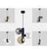 Tube Globe Pendant Ceiling Light Black Smoky Amber Transparent Glass Shade 3x E27-4