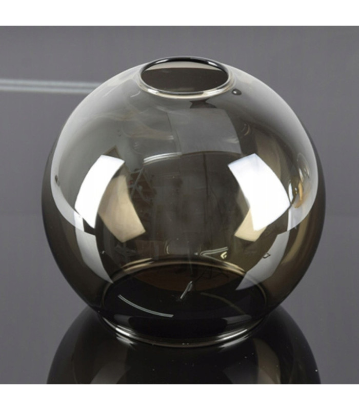 Tube Globe Pendant Ceiling Light Black Smoky Amber Transparent Glass Shade 3x E27-6