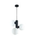 Tube Globe Pendant Ceiling Light Black Smoky Glass Shade 3x E27-1
