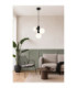 Tube Globe Pendant Ceiling Light Black Smoky Glass Shade 3x E27-4