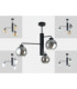 Flex Multi Arm Semi Flush Ceiling Lamp Black Smoky Glass Shade 3x E27-4