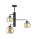 Flex Multi Arm Semi Flush Ceiling Lamp Black Amber Glass Shade 3x E27-1