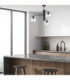 Flex Multi Arm Semi Flush Ceiling Lamp Black Transparent Glass Shade 3x E27-2