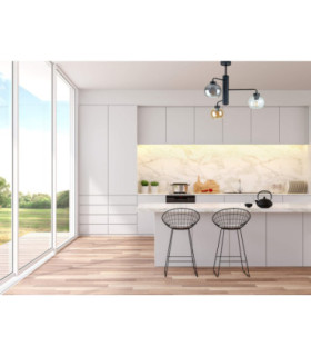 Flex Multi Arm Semi Flush Ceiling Lamp Black Smoky Amber Transparent Glass Shade 3x E27-2