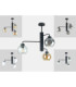 Flex Multi Arm Semi Flush Ceiling Lamp Black Smoky Amber Transparent Glass Shade 3x E27-4