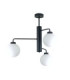 Flex Globe Ceiling Light Black White Glass Shade 3x E27-1