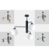 Flex Globe Ceiling Light Black White Glass Shade 3x E27-4