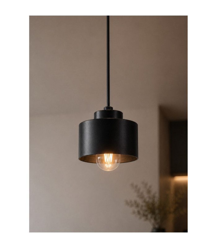 Simply Slim Pendant Ceiling Light Black 1x E27-3