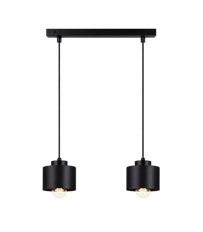 Simply Bar Pendant Ceiling Light Black 2x E27-1