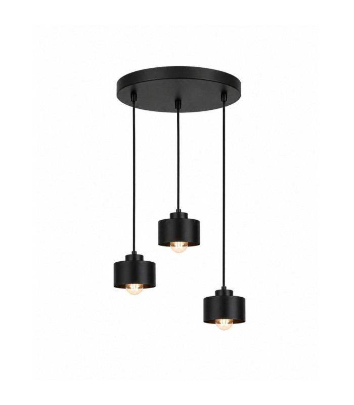 Simply Cluster Pendant Ceiling Light Black 3x E27-1