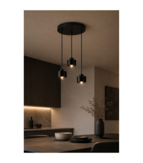 Simply Cluster Pendant Ceiling Light Black 3x E27-2