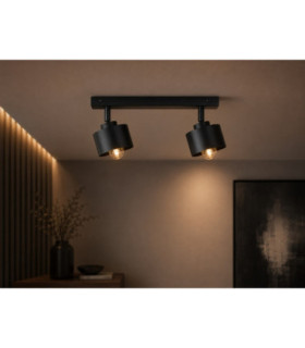 Simply Twin Ceiling Spotlight Black 2x E27-2