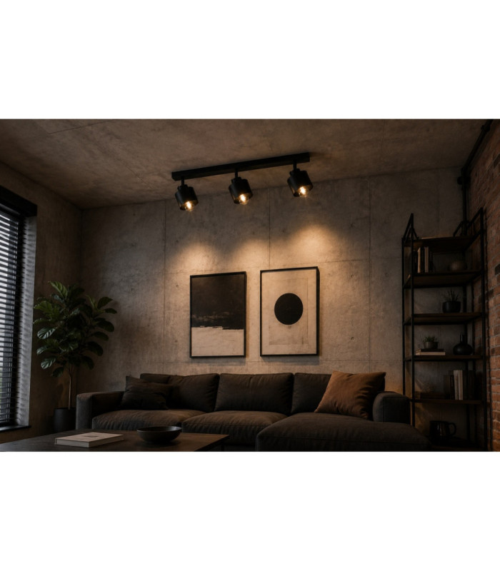 Simply Ceiling Spotlight Bar Black 3x E27-4