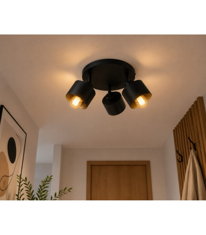 Simply Ceiling Spotlight Clusters Black 3x E27-3