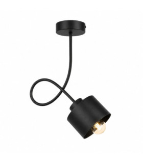 Simply Curved Semi Flush Ceiling Light Black 1x E27-1