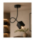 Simply Curved Semi Flush Ceiling Light Black 1x E27-3