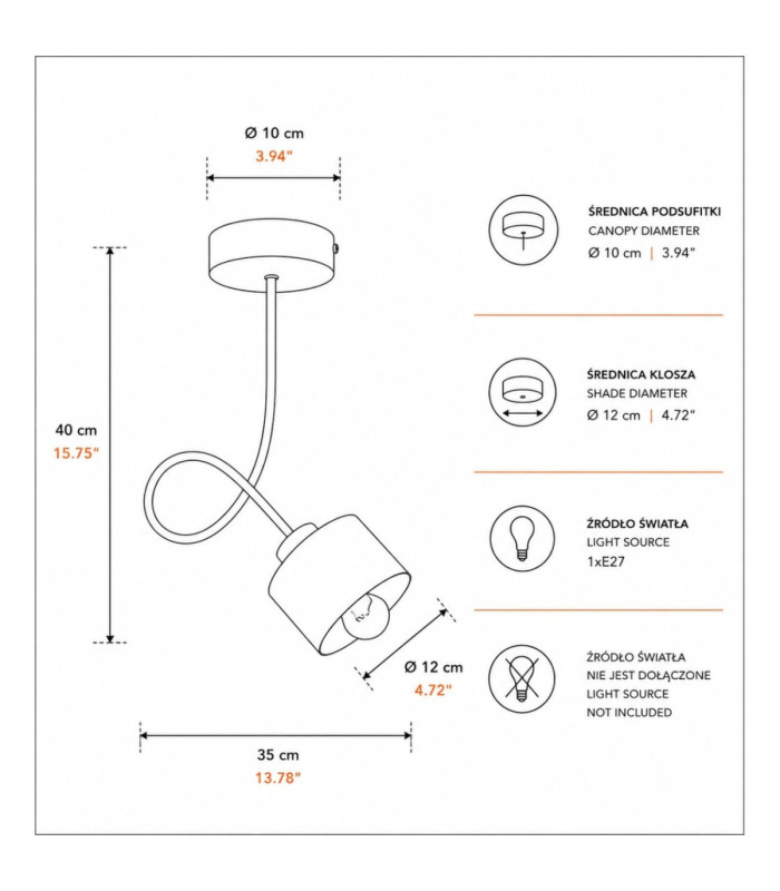 Simply Curved Semi Flush Ceiling Light Black 1x E27-4