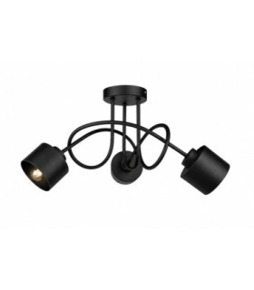 Simply Curved Multi Arm Semi Flush Ceiling Lamp Black 3x E27-1