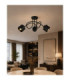 Simply Curved Multi Arm Semi Flush Ceiling Lamp Black 3x E27-2