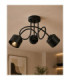 Simply Curved Multi Arm Semi Flush Ceiling Lamp Black 3x E27-3