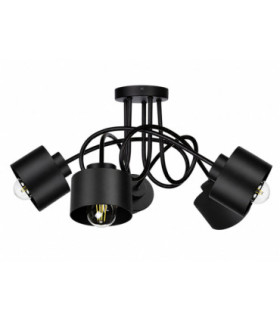 Simply Curved Multi Arm Semi Flush Ceiling Lamp Black 5x E27-1
