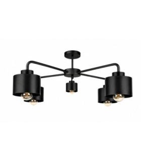 Simply Multi Arm Semi Flush Ceiling Lamp Black 5x E27-1
