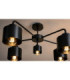 Simply Multi Arm Semi Flush Ceiling Lamp Black 5x E27-3