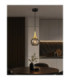 Lacrima Dome Pendant Ceiling Light Black Gold Smoky Glass Shade 1x E27-2