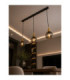 Lacrima Bar Pendant Ceiling Light Black Gold Smoky Glass Shade 3x E27-3