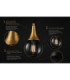 Lacrima Bar Pendant Ceiling Light Black Gold Smoky Glass Shade 3x E27-6