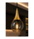 Lacrima Bar Pendant Ceiling Light Black Gold Smoky Glass Shade 3x E27-7