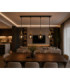 Lacrima Bar Pendant Ceiling Light Black Gold Smoky Glass Shade 4x E27-2