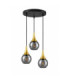 Lacrima Cluster Pendant Ceiling Light Black Gold Smoky Glass Shade 3x E27-1
