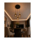 Lacrima Cluster Pendant Ceiling Light Black Gold Smoky Glass Shade 3x E27-3