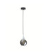 Lacrima Dome Pendant Ceiling Light Black Silver Smoky Glass Shade 1x E27-1