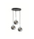 Lacrima Cluster Pendant Ceiling Light Black Silver Smoky Glass Shade 3x E27-1