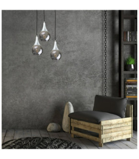 Lacrima Cluster Pendant Ceiling Light Black Silver Smoky Glass Shade 3x E27-2