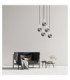 Lacrima Cluster Pendant Ceiling Light Black Silver Smoky Glass Shade 5x E27-2