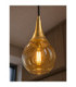 Lacrima Dome Pendant Ceiling Light Black Gold Amber Glass Shade 1x E27-3