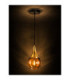 Lacrima Dome Pendant Ceiling Light Black Gold Amber Glass Shade 1x E27-5