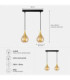 Lacrima Bar Pendant Ceiling Light Black Gold Amber Glass Shade 2x E27-4