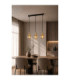Lacrima Bar Pendant Ceiling Light Black Gold Amber Glass Shade 3x E27-2