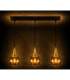 Lacrima Bar Pendant Ceiling Light Black Gold Amber Glass Shade 3x E27-5