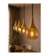 Lacrima Bar Pendant Ceiling Light Black Gold Amber Glass Shade 4x E27-3