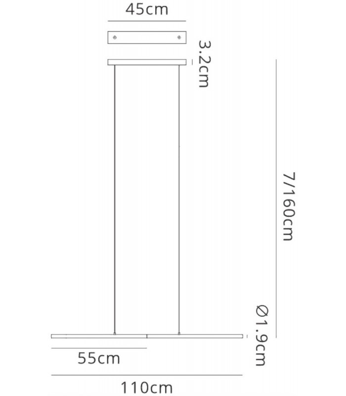 Ceiling Pendant, 22W LED, 3000K, 1750lm, Sand Black - 2
