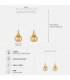 Lacrima Bar Pendant Ceiling Light White Gold Amber Glass Shade 2x E27-4