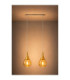 Lacrima Bar Pendant Ceiling Light White Gold Amber Glass Shade 2x E27-5