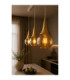 Lacrima Bar Pendant Ceiling Light White Gold Amber Glass Shade 3x E27-3