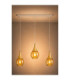 Lacrima Bar Pendant Ceiling Light White Gold Amber Glass Shade 3x E27-5